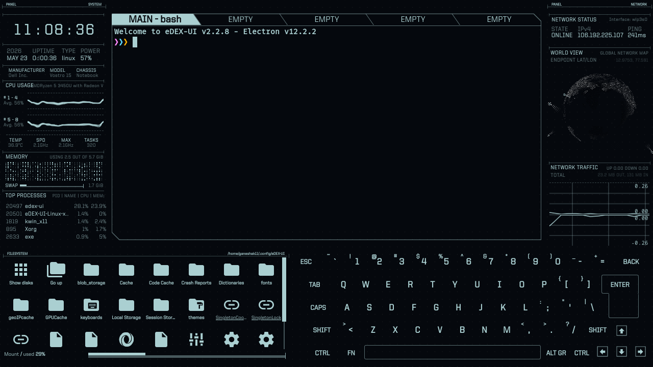 My eDEX setup